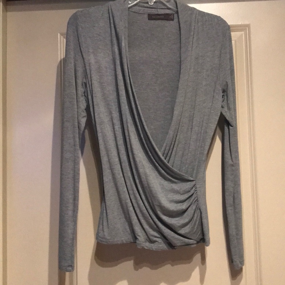 The Limited Grey Wrap top